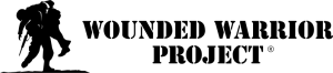 Logo of Wounded Warrior Project featuring a silhouette of a soldier carrying a wounded comrade.